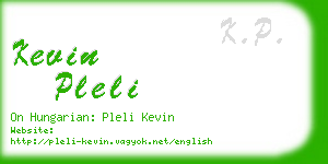 kevin pleli business card